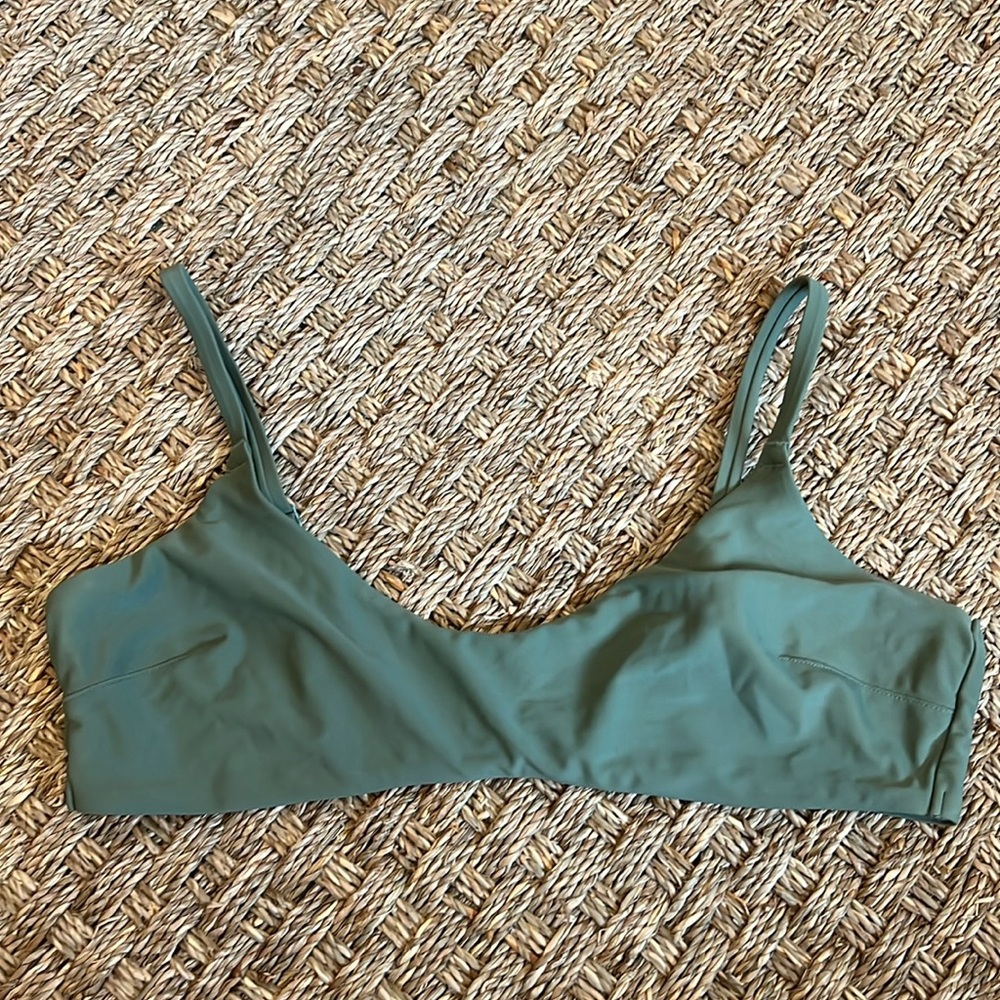 aerie olive green bikini scoop top!! The perfect fit for upcoming beach trips!